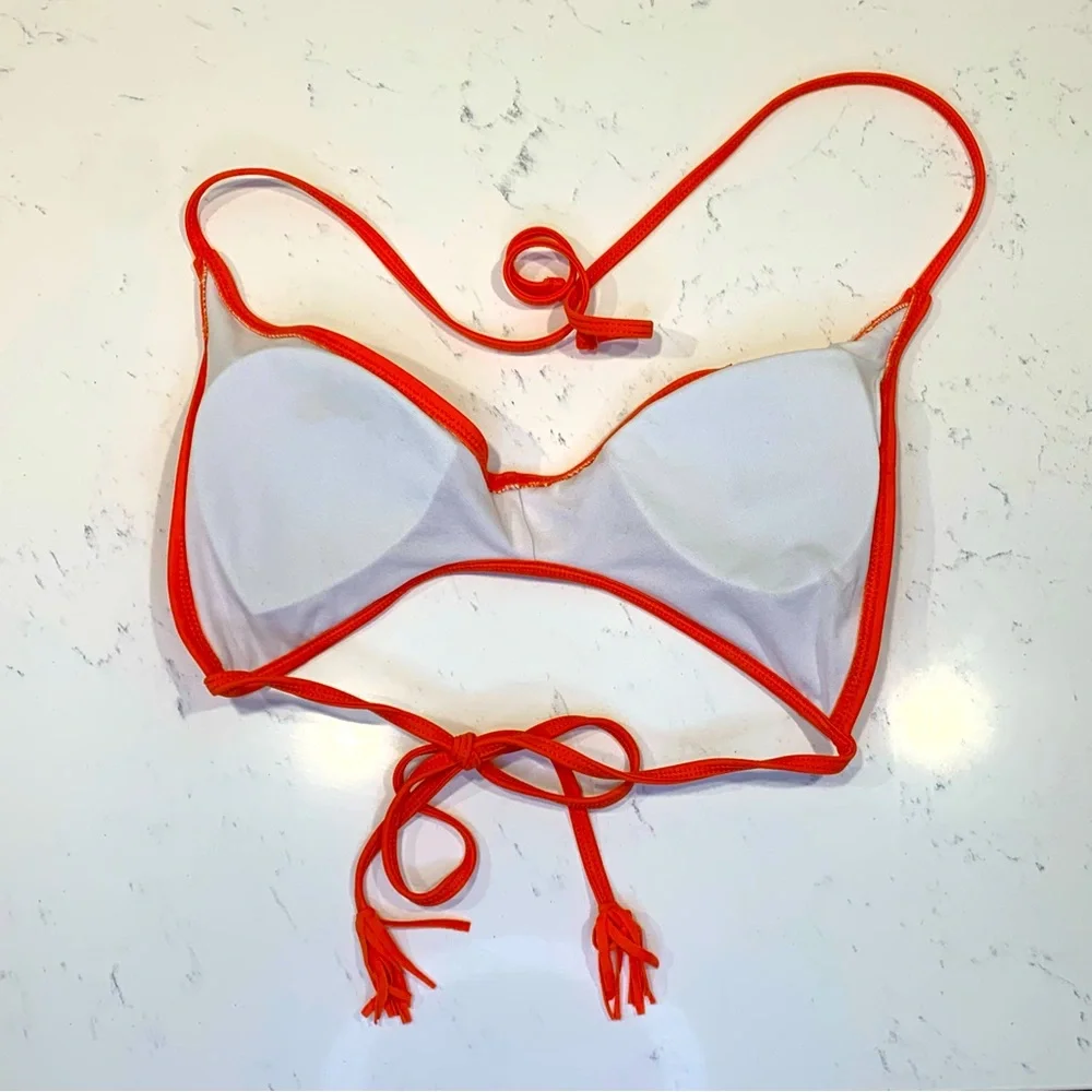 RAISINS Bikini Top Orange Large Beach Pool Swim Tangerine
